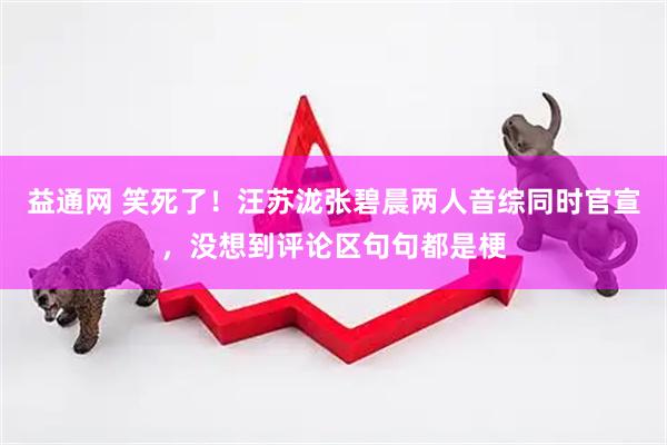 益通网 笑死了！汪苏泷张碧晨两人音综同时官宣，没想到评论区句句都是梗