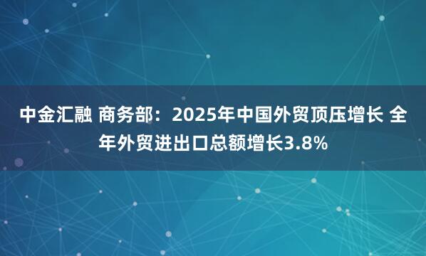 中金汇融 商务部：2025年中国外贸顶压增长 全年外贸进出口总额增长3.8%